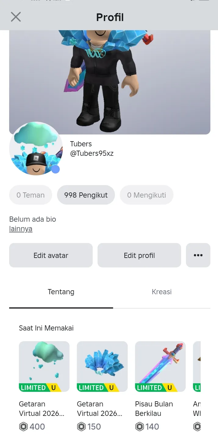 Akun Roblox Barang Limited