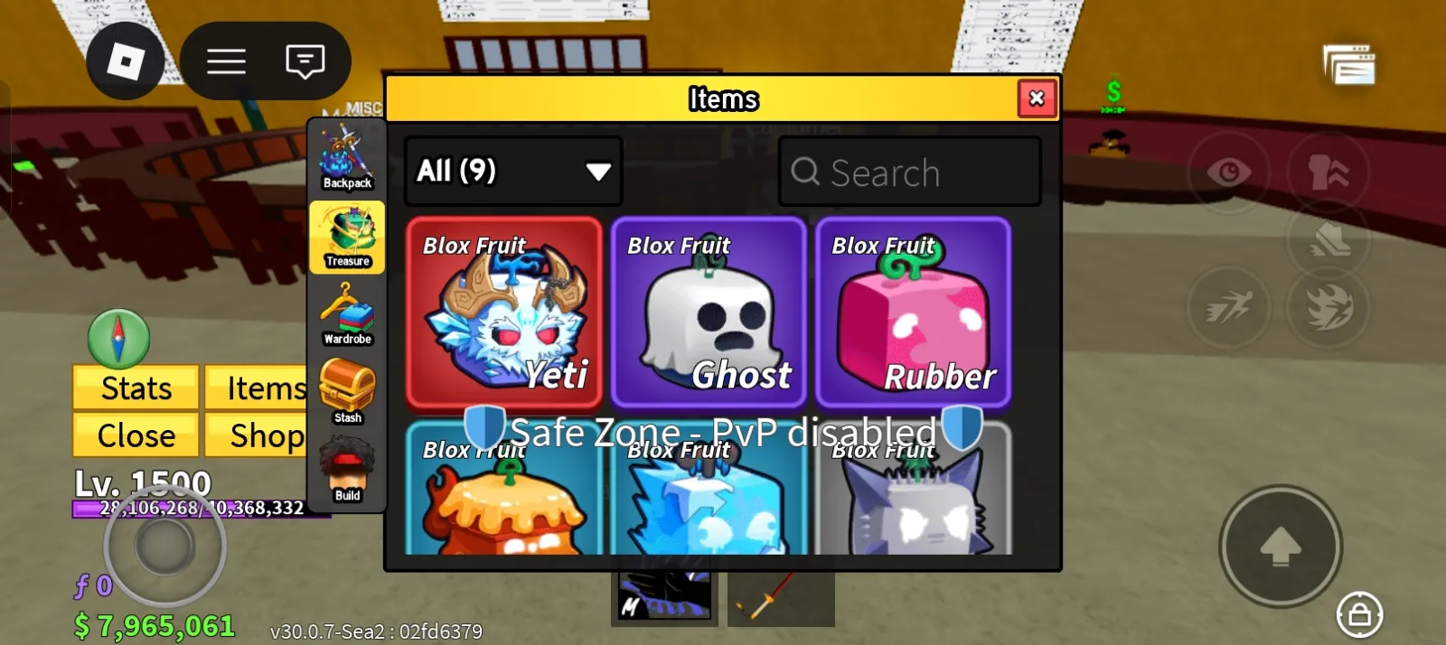 Akun blox fruit LV 1500(cek deskripsi)