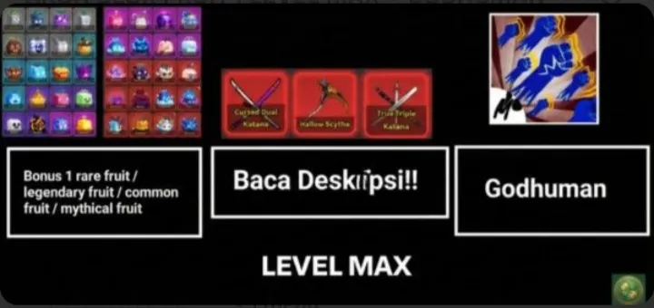 Akun blox fruits level max+God human