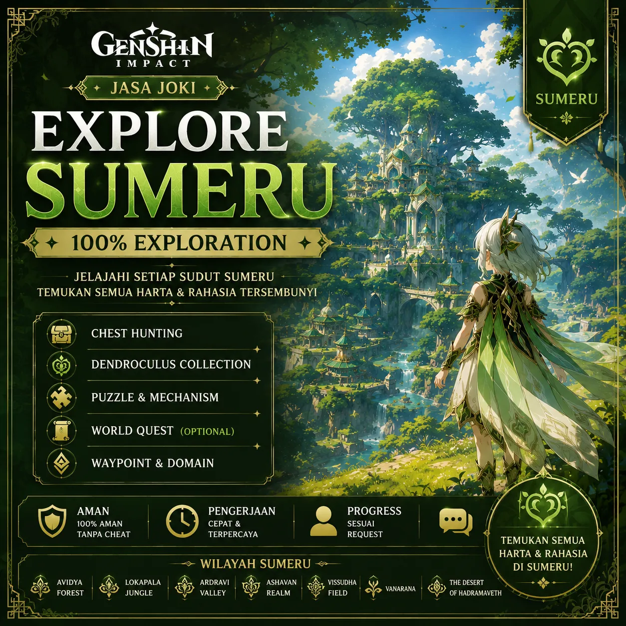 Joki Explore Genshin Impact | 100% Map, Chest, Oculus & Quest(Sumeru)