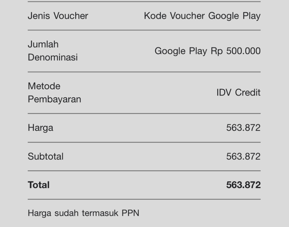 Google Play Gift Card IDR Rp500K Unused โ Murah Rp480K
