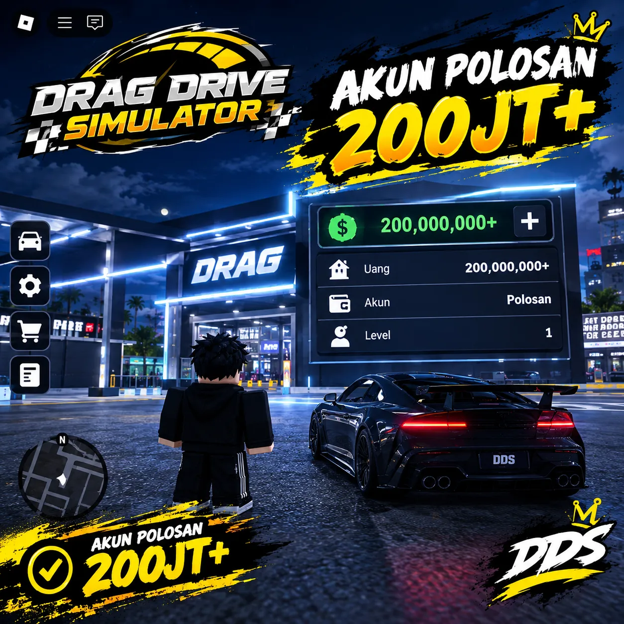 akun polosan isi 200jt++ murmer {drag drive simulator}